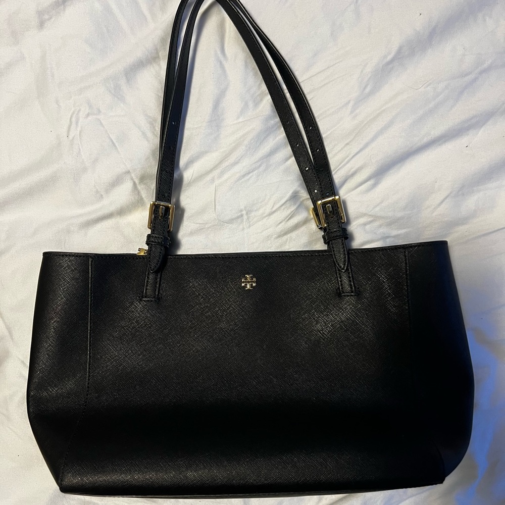Black Tory Burch York leather tote